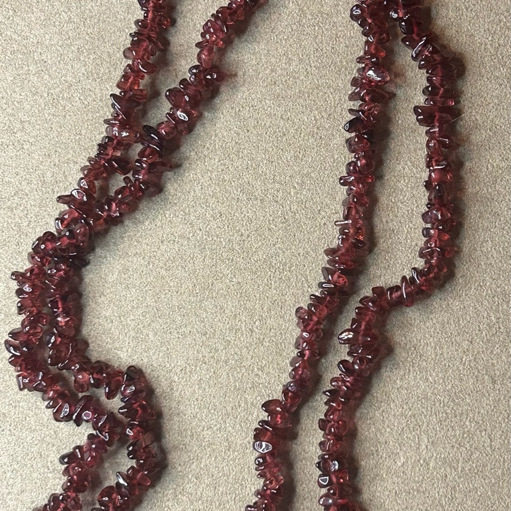 Genuine garnet necklace